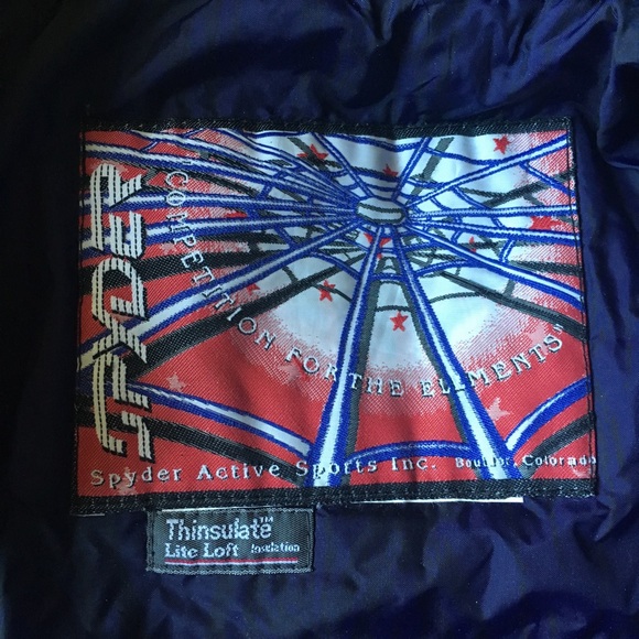 VINTAGE SPYDER Ski Winter Jacket Coat Blue L/XL - Picture 8 of 8